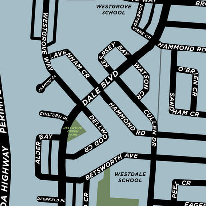 Westdale Neighbourhood Map Print (Winnipeg)