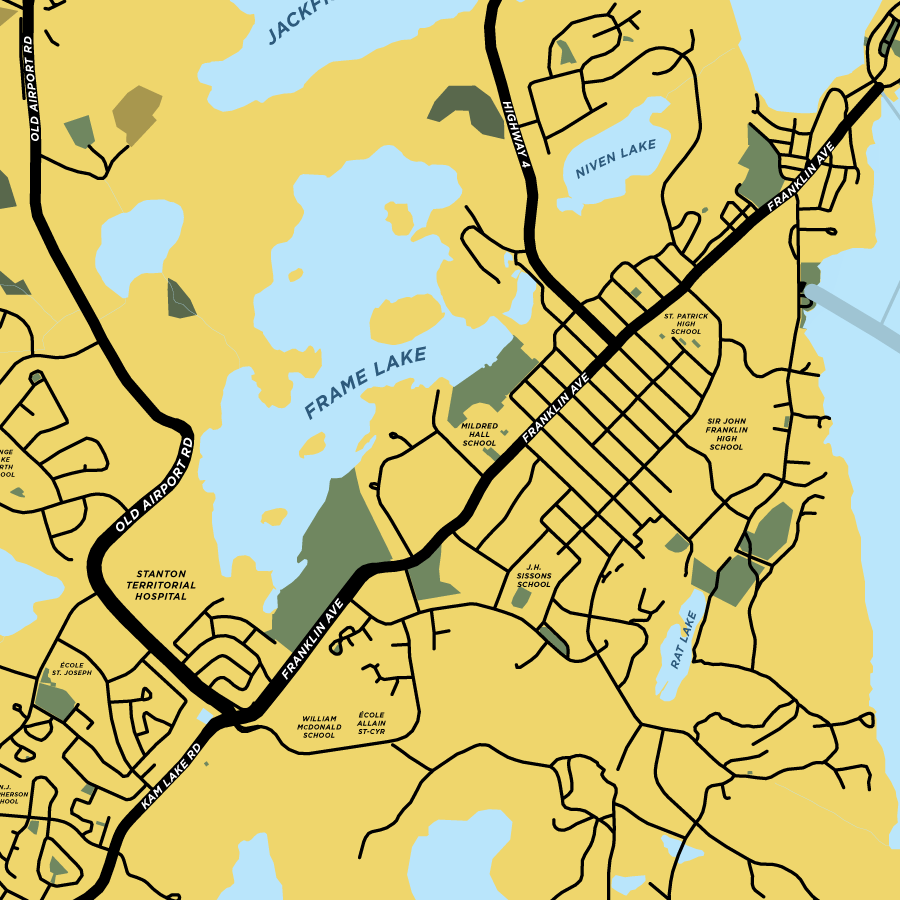 Yellowknife Map Print