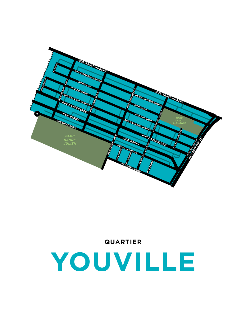 Youville Neighbourhood Map Print