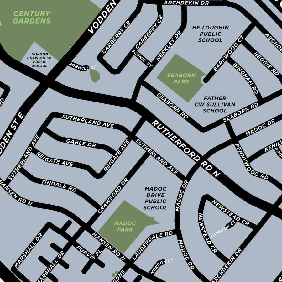 Madoc Neighbourhood Map Print