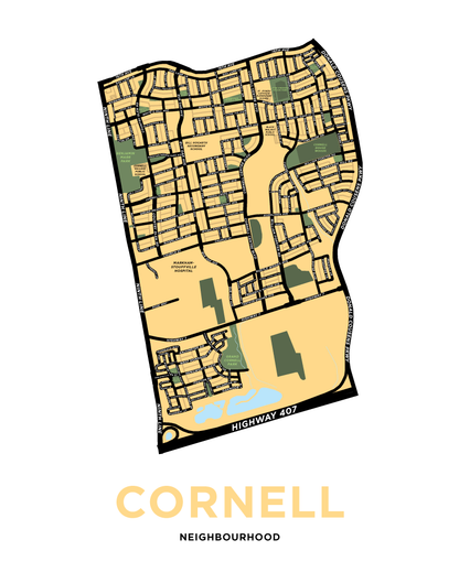 Cornell Neighbourhood Map Print