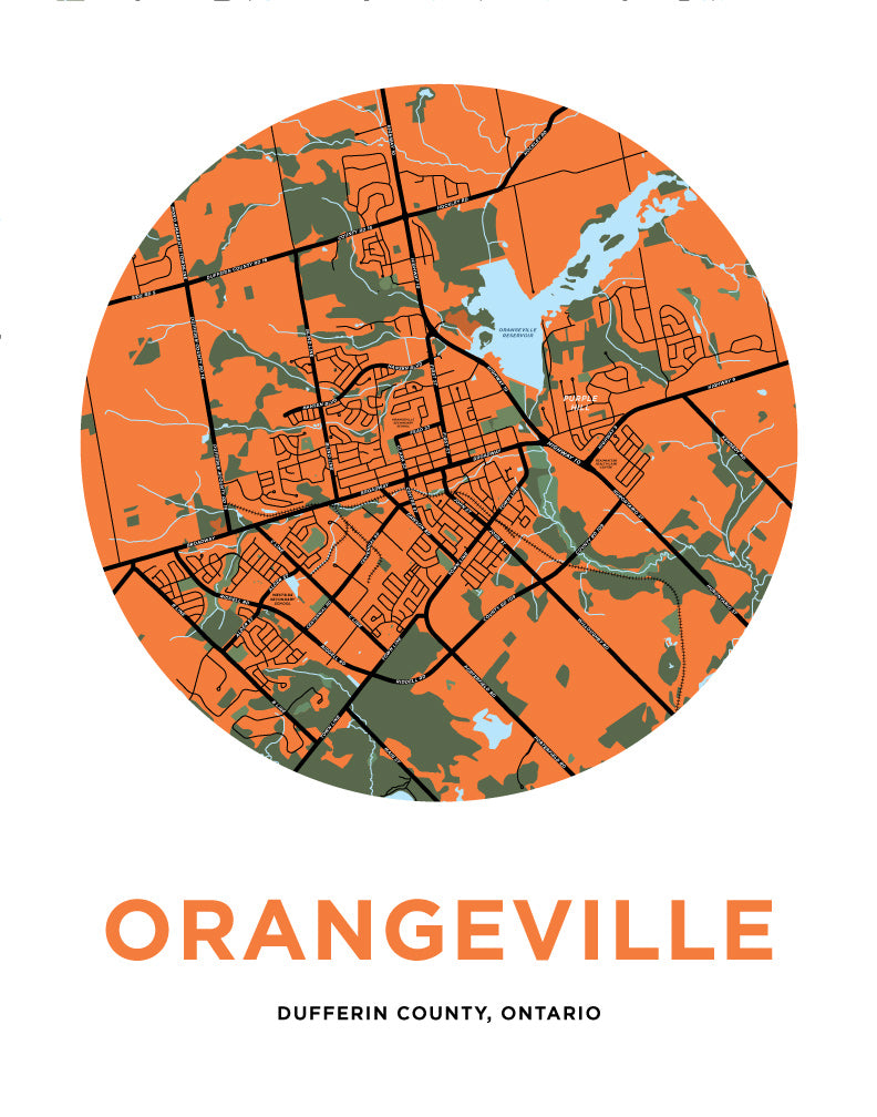 Orangeville Map Print